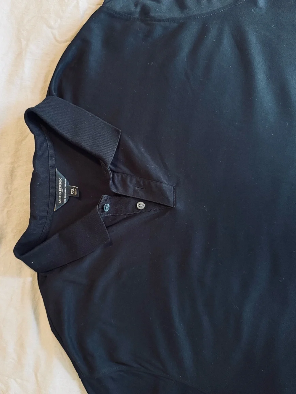 BANANA REPUBLIC Mens Luxury Touch Short Sleeve Black Polo Shirt